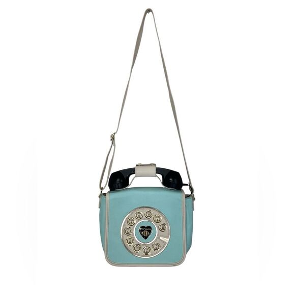 Betsey Johnson | Blue Retro Radial Dial Aux Telephone Purse Discontinued Y2K - Picture 1 of 10